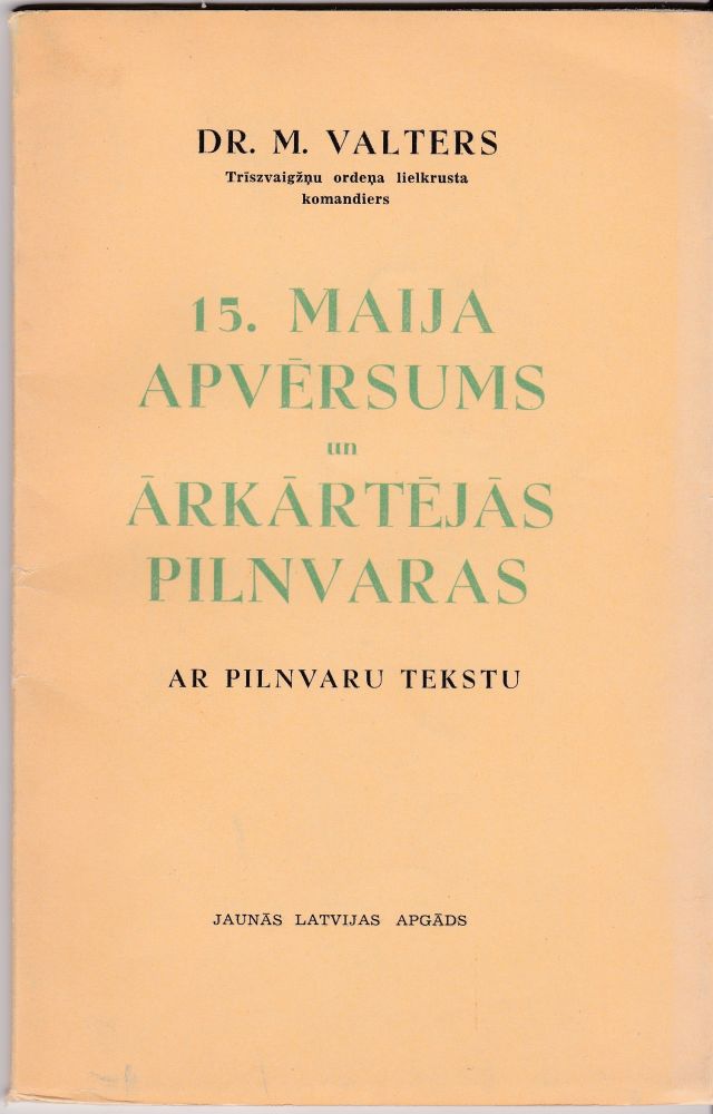 Image for 15. Maija Apversums Un Arkartejas Pilnvaras Ar Pilnvaru Tekstu